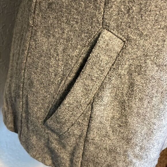 Ted Baker London Wool Blend Grey Peacoat Zip & Belt Jacket - Picture 7 of 11